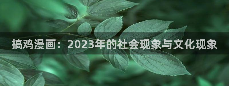 虫虫漫画专注的：搞鸡漫画：2023年的社会现象与文化现象